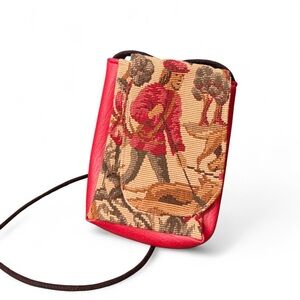 Vintage Red Mini Tapestry Crossbody Bag